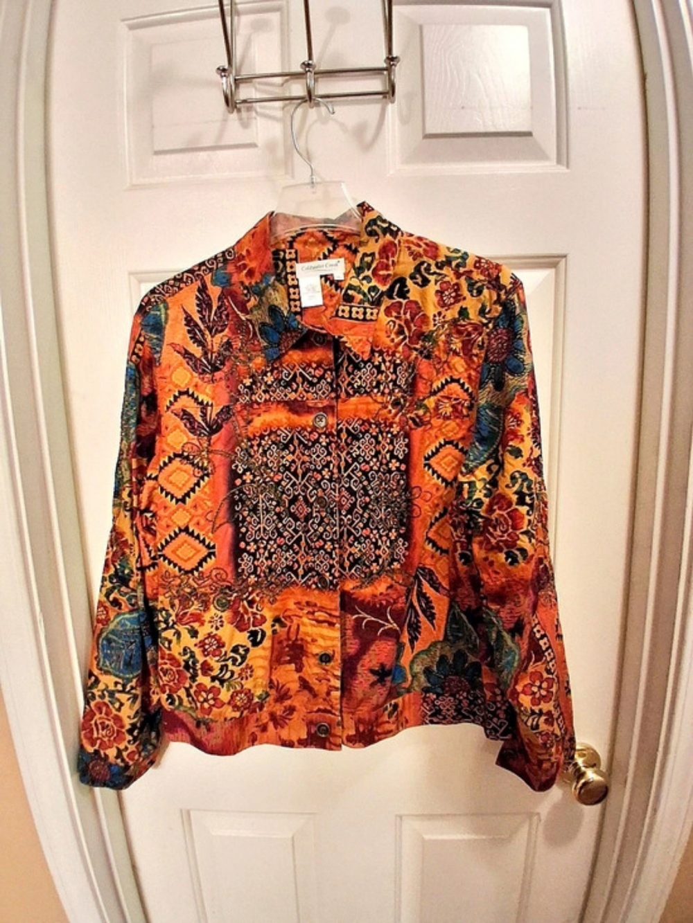 Coldwater Creek Women's Abstract Print Jacket. 100% Cotton XL